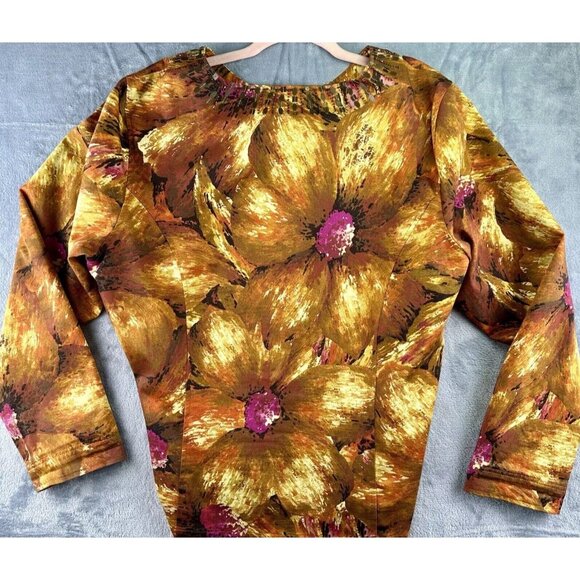 CHICO'S Rebecka Jacket Blazer Women’s Size 3 (XL) Fireglow Midnight Floral Lined - Picture 11 of 12